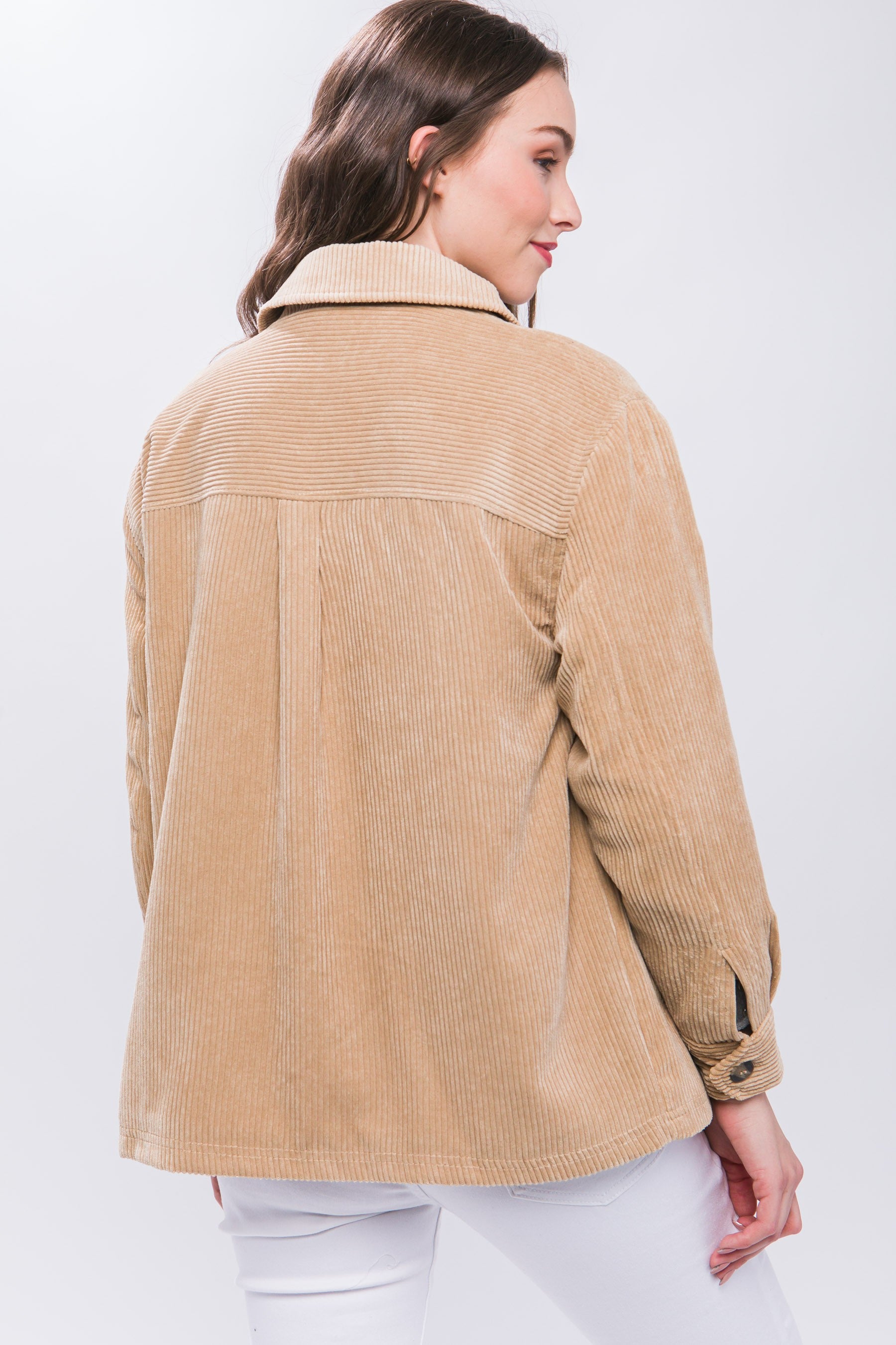 Tan corduroy outlet sherpa jacket women's