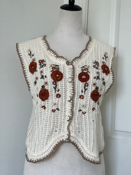 Floral Knitted Vest Top