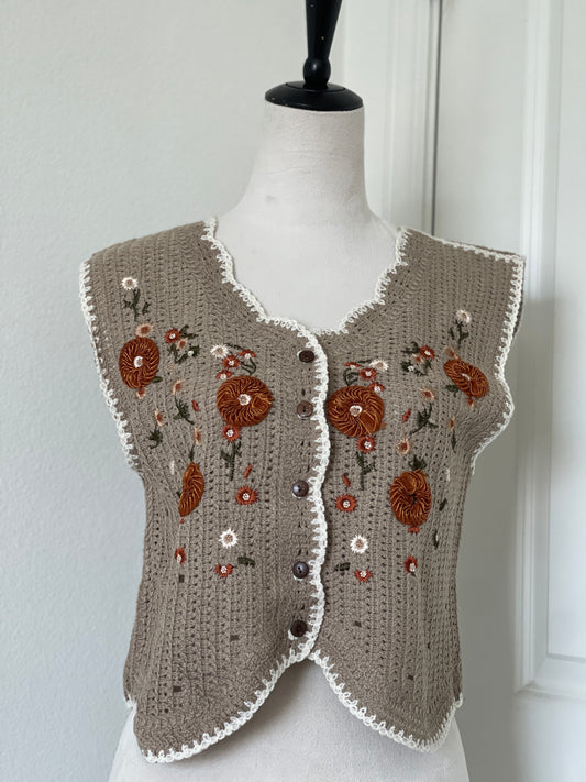 Floral Knitted Vest Top