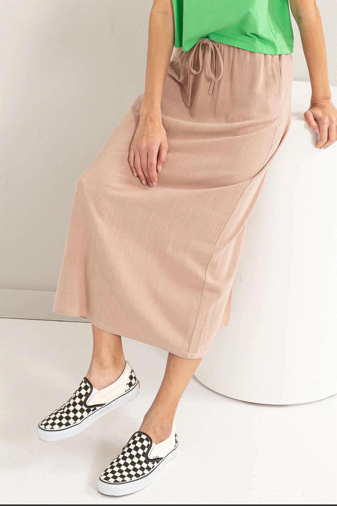 Linen Skirt (Tan)