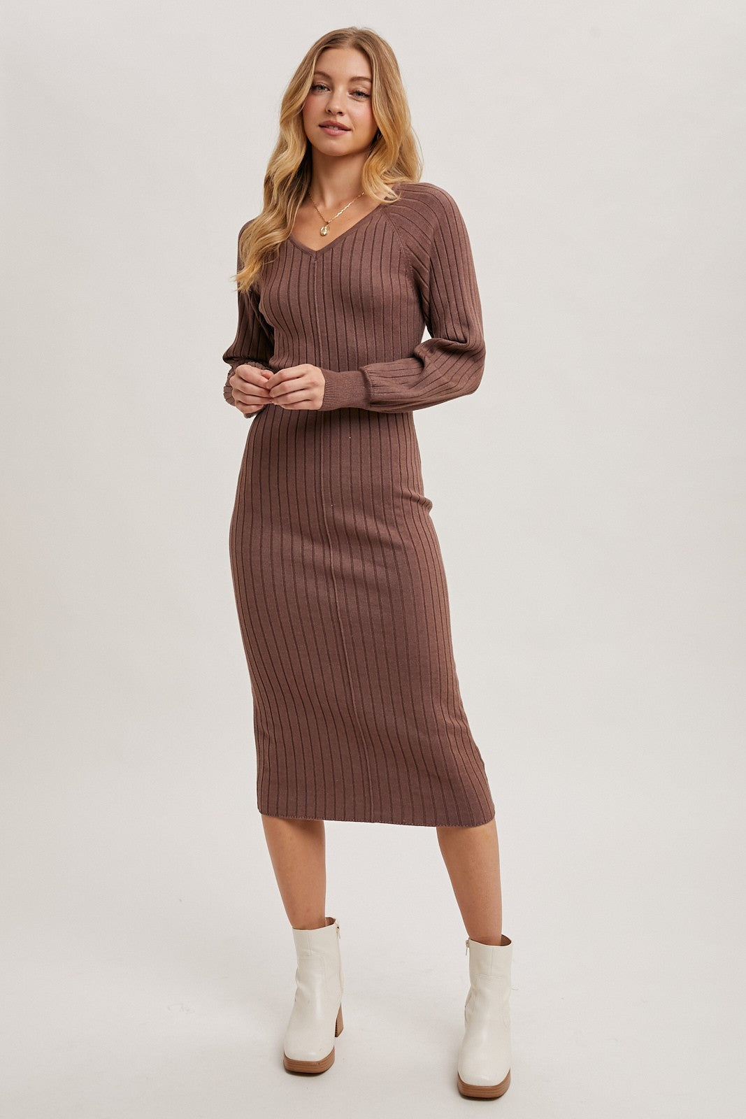 V-neck sweater Dress