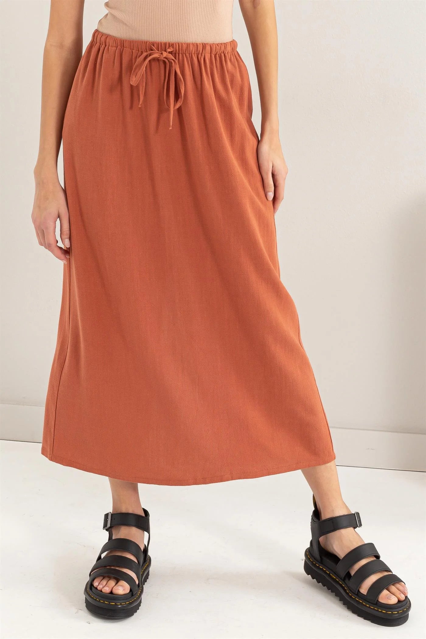 Linen Skirt (Rust)