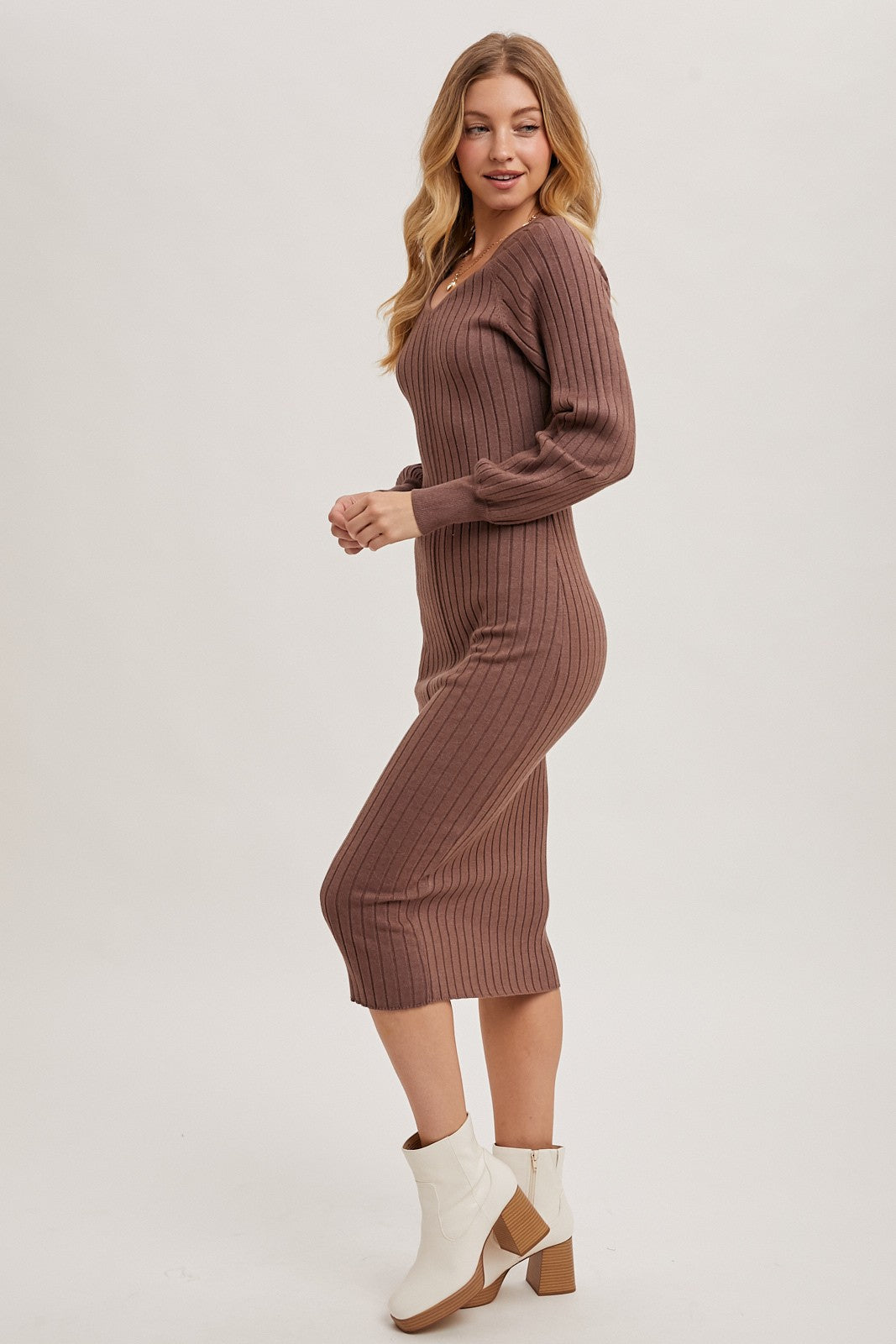 V-neck sweater Dress